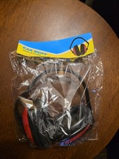Ear Muff Hearing Protection Black and Red Industrial