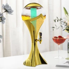 3L Sphere Beverage Dispenser Wine Dispenser W/ LED Light+Ice Tube For Bar Party