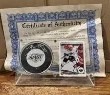 Marty McSorley Signed LA Kings Puck w Certificate of Authenticity