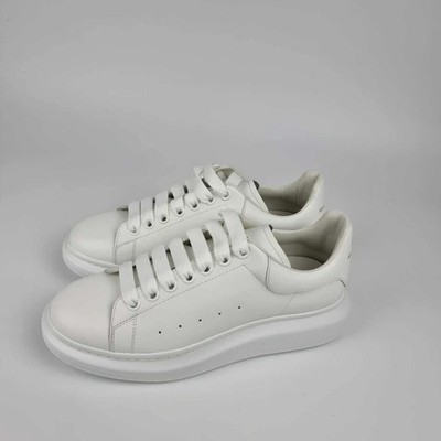 Alexander McQueen Oversized White Leather Sneakers Casual Platform Shoes Unisex