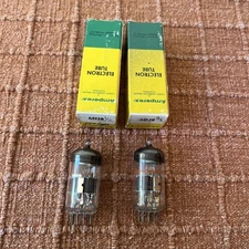 6DJ8 ECC88 Amperex Orange Holland Pair Hickok Tested! Balanced! V Strong!