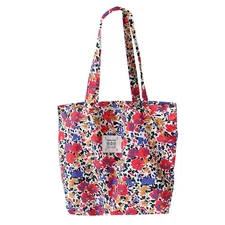 Women Shoulder Bag, Cotton Flower Tote Bags, Reusable Grocery, Shopping Bag
