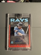2021 Topps Clearly Authentic AUTO Red Austin Meadows RAYS Tigers #86TBA-AM 37/50