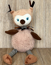 Jellycat Flapper Owl Small Soft Toy Plush Brown Striped Legs Chime Rattle