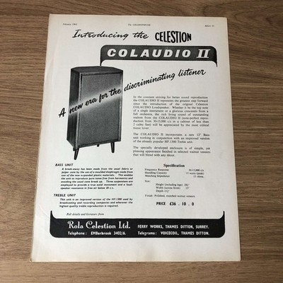 GRAM186 ZEITSCHRIFTENANZEIGE 11X8 THE CELESTION COLAUDIO II