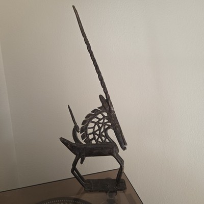 West African Mali Cast BRONZE Bamana Chi Wara Ci Wara Antelope Sculpture Statue
