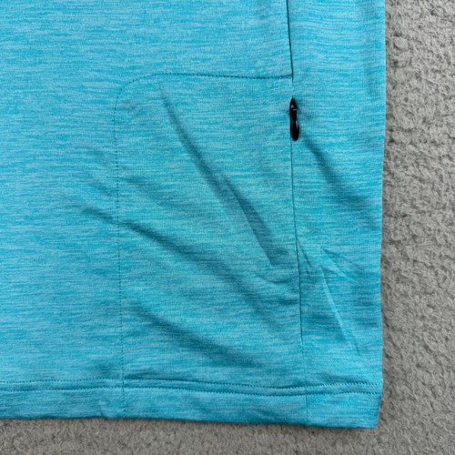 Bugatchi Maglione Uomo Medium M Blu Teal Performance Quarto Zip 1/4 Golf Shirt - Foto 7 di 11