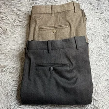 JB Britches Men's 36Rx30 Flat Front Cashmere Wool Blend Dress Pants 3” Extension