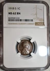 NGC MS-62 BN 1918-S Lincoln Cent, Highly Lustrous, Glossy specimen.
