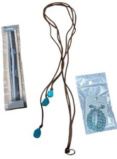 Western Turquoise Jewelry Set Earrings, Necklace, Bracelet