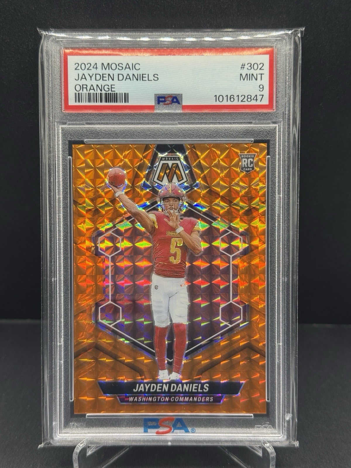 2024 Panini Mosaic Orange /199 Jayden Daniels #302 PSA 9