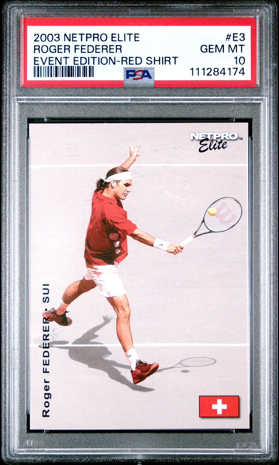 2003 NETPRO ELITE EVENT ED-RED SHIRT #E3 ROGER FEDERER PSA 10