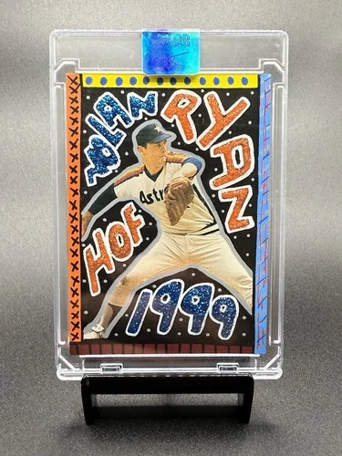 Artist CARTER X Custom Painted 1/1 Art Card Nolan Ryan 1988 Topps Astros