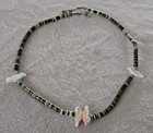 Zuni Heishi Bead Carved Bird Fetish Necklace Choker 14" — photo 1