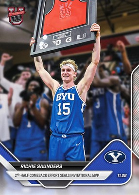 Richie Saunders BYU MVP - 2025-26 Bowman U NOW Basketball - Card 22