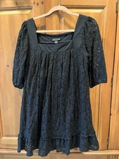 I.N. Studio Ladies Dress/ Coverup Black Lace Lined Size 8 