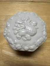 Lenox Fruits of Life Trinket Box Cream 24k Gold Trim Octagon