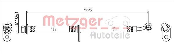 Metzger Bremsschlauch Links, Vorderachse FüR Honda-image