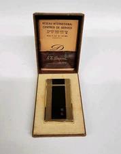 Vintage Dupont Chinese Lacquer & Gold Plated Lighter Case