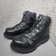 Red Wing Truguard Lite 6" Men's Size 9 Black Leather Steel Toe Work Boots 2552.