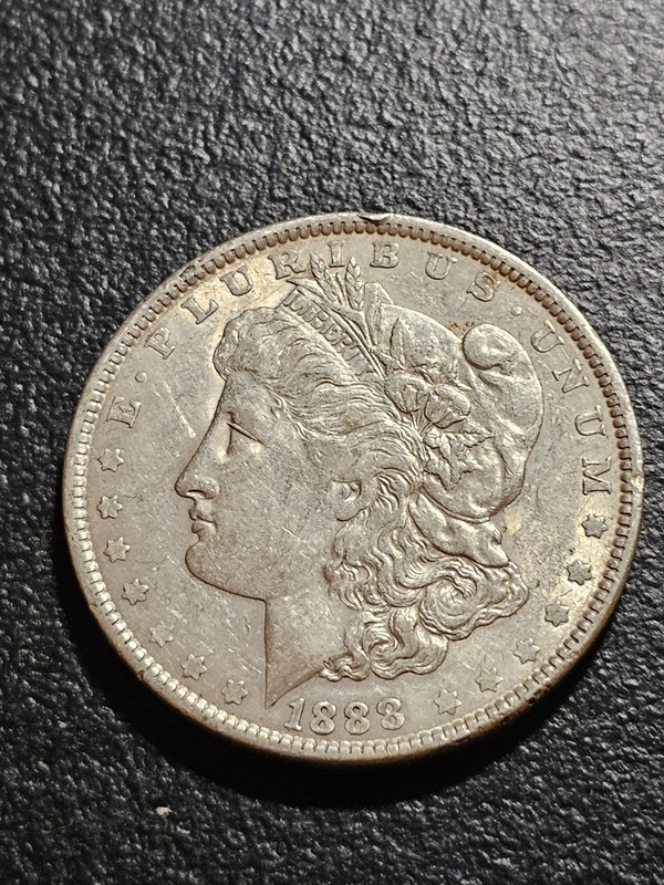 AU 1888 MORGAN SILVER DOLLAR