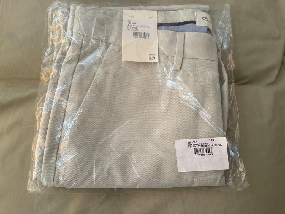 Mens Gant slim smart chinos sand colour size 33/30 - Image 1 of 1