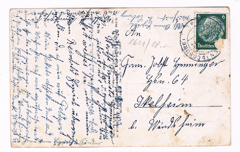 Postkarte, Ansichtskarte 1939, Weidhausen b. Coburg, Original - Fliegeraufnahme - Bild 2 von 2