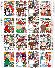 Christmas Stickers 42 Sheets Make a Face Stickers for Kids Christmas Crafts Acti