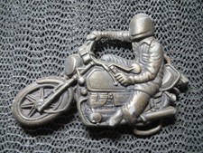MOTORCYCLE RIDER BIKER CUT OUT BELT BUCKLE VINTAGE RARE 1970s USA HARLEY 