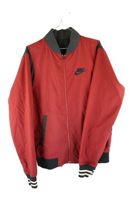 NIKE Red Bomber Jacket size S Mens Windcheater Reversible Casual 023288