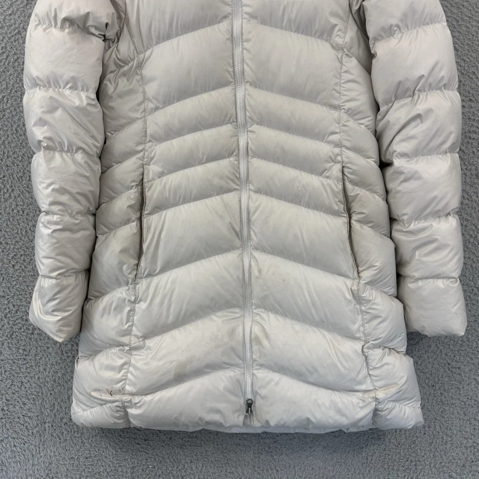 Chaqueta Marmot Mujer Pequeña Gris 700 Relleno Parka Abrigo Puffer Varma Exterior Foto 2 de 4