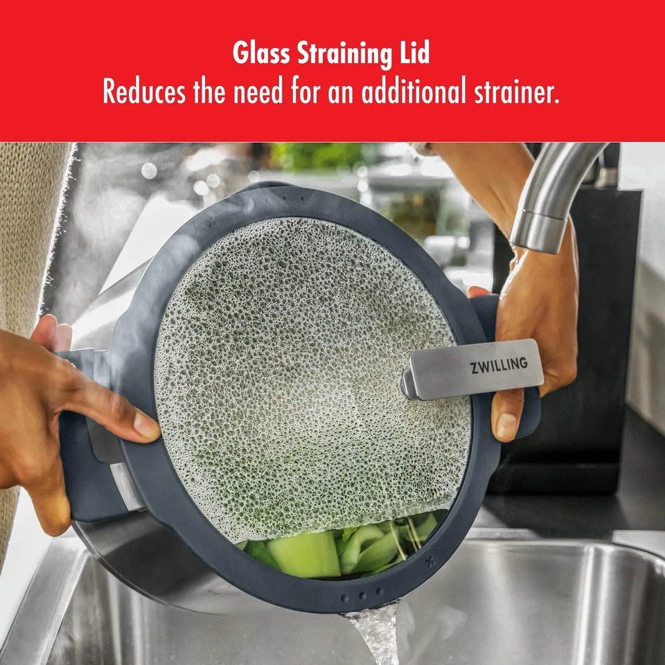 ZWILLING Set di pentole Simplify in acciaio inossidabile 5 pezzi con setaccio - Immagine 2 di 4