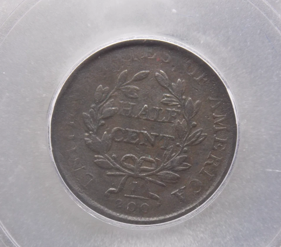 1807 Draped BUST Half Cent 1/2c ICG F12 #901 Fine ECC&C, Inc. - Image 2 of 4