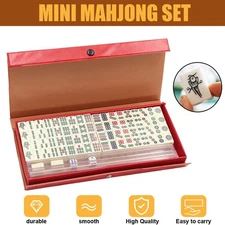 Chinese Mahjong Game Set with 146 Tiles, Dice, and Ornate Storage Case for Adult