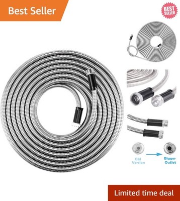 Ultra Lightweight 100 ft Metal Garden Hose - High Flow, Tear & Tangle Resistant