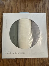 Little Unicorn Cotton Muslin Swaddling Blankets 47x47 Green,white,gray
