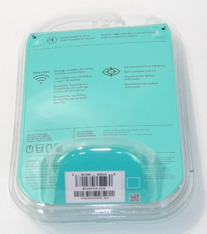 Logitech M187 Mini Wireless Optical Ultra Portable Mouse Blue 910-002728 New! - Image 3 of 4