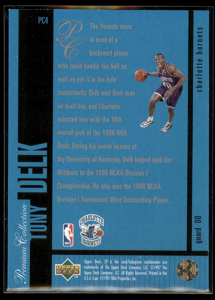 1996-97 SP #PC4 Tony Delk Premium Collection - Image 2 of 2