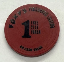 Foxy’s Firehouse No Cash Value 1 Free Play Token Las Vegas NV Nevada 1976-1988