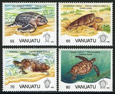 Vanuatu 1992 - Green Turtles of Vanuatu - Set of 4 - MNH