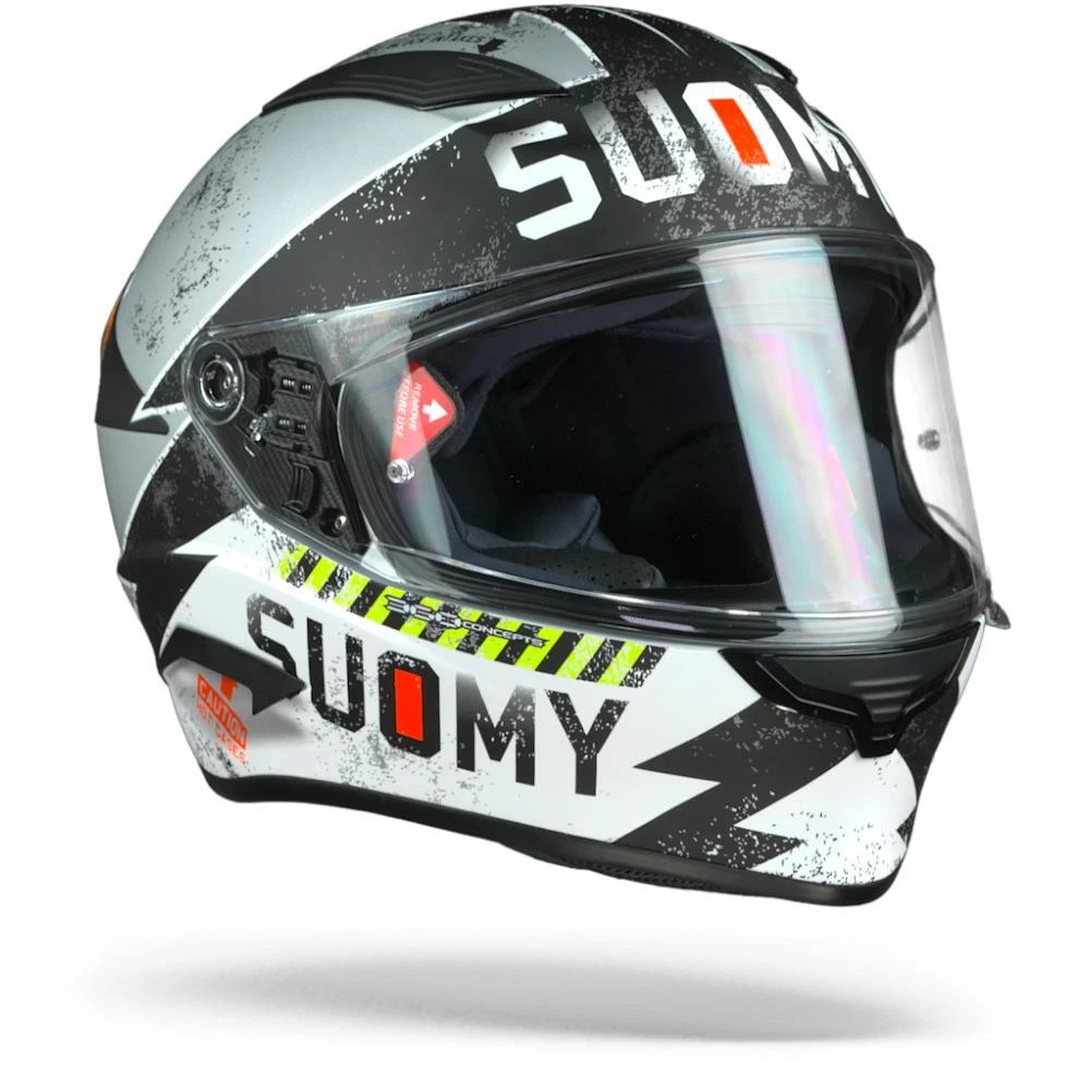 Suomy Speedstar Propeller Matt Silver Black Full Face Helmet New Fast Ship
