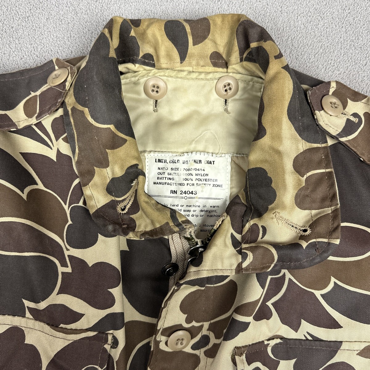 Vintage 80s M65 Duck Camo Field Jacket Removable Liner