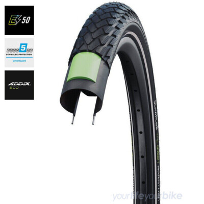 SCHWALBE GREEN MARATHON 26'' REIFEN 1.75'' E-BIKE 50㎞h REFLEX 47-559 STADT FAHRRAD