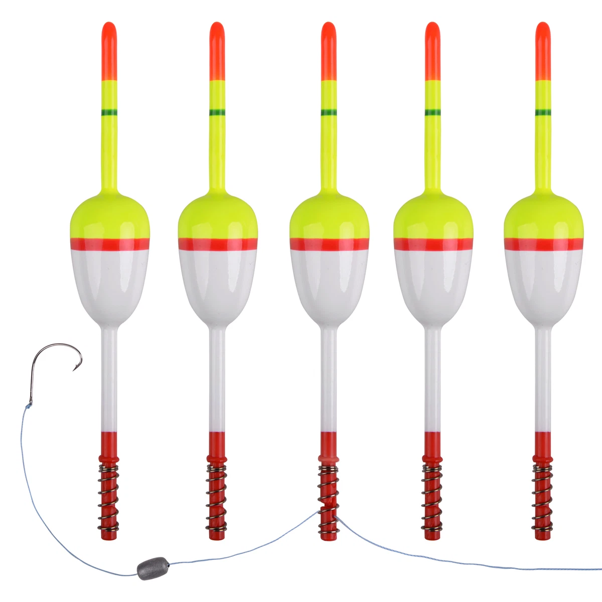 Fishing Floats and Bobbers Wood Floats Spring Slip Bobbers Oval Stick  Floats Set