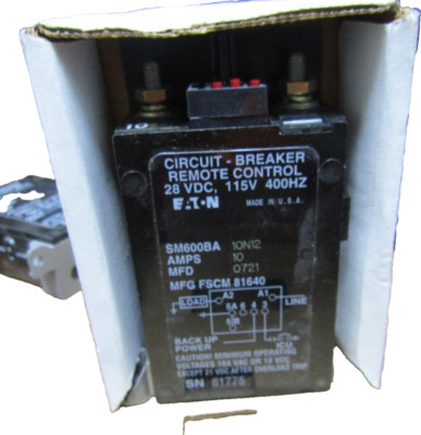  NEW EATON SM600BA 10N12 CIRCUIT BREAKER REMOTE CONTROL SM600BA10N12 10 AMPS