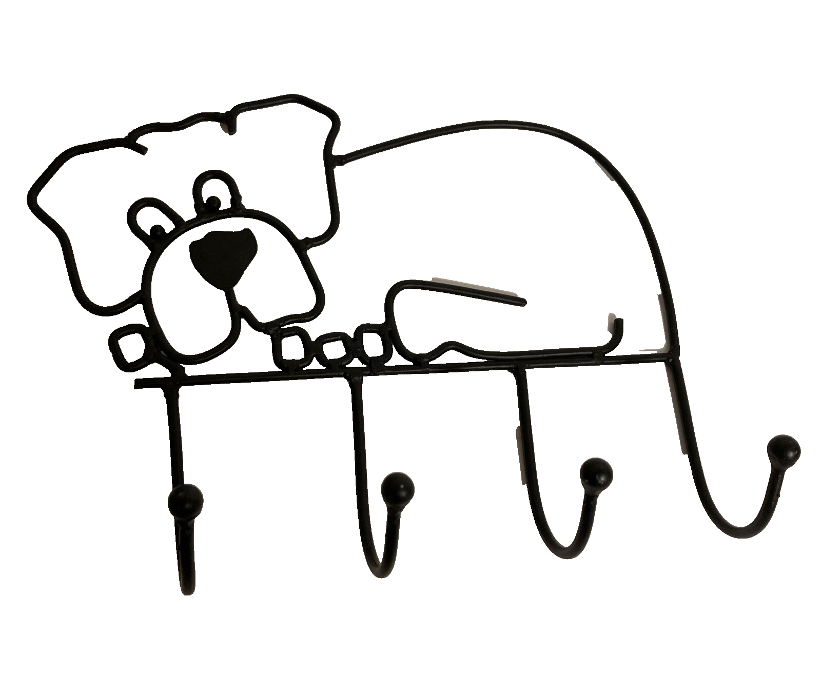 Black Metal Dog Shaped Leash Hook Hanger Coat Hat Rack Wall Mount eBay