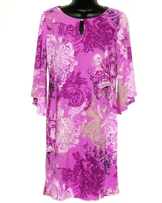 Dana Buchman Dress NEW Kimono Sleeve Shift Paisley Small Petite Womens SP Womens