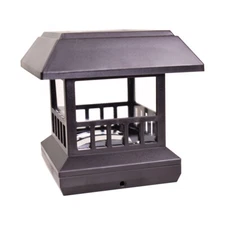 4 Copper / Brown / Bronze 4 x 4 Solar Post Lights Outdoor Deck Cap Fence Lamp