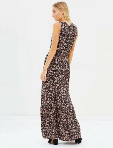 Tigerlily Dress Size 8 / US 4 Maxi Floral Drawstring Waist Tie V-neck - Picture 3 of 13