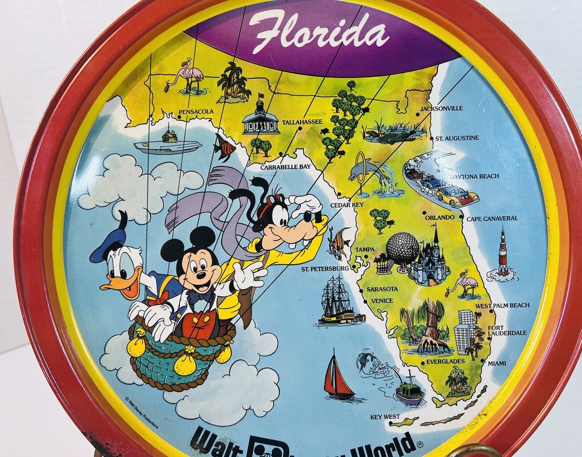 Vtg Walt Disney World Florida Map 10 3/4